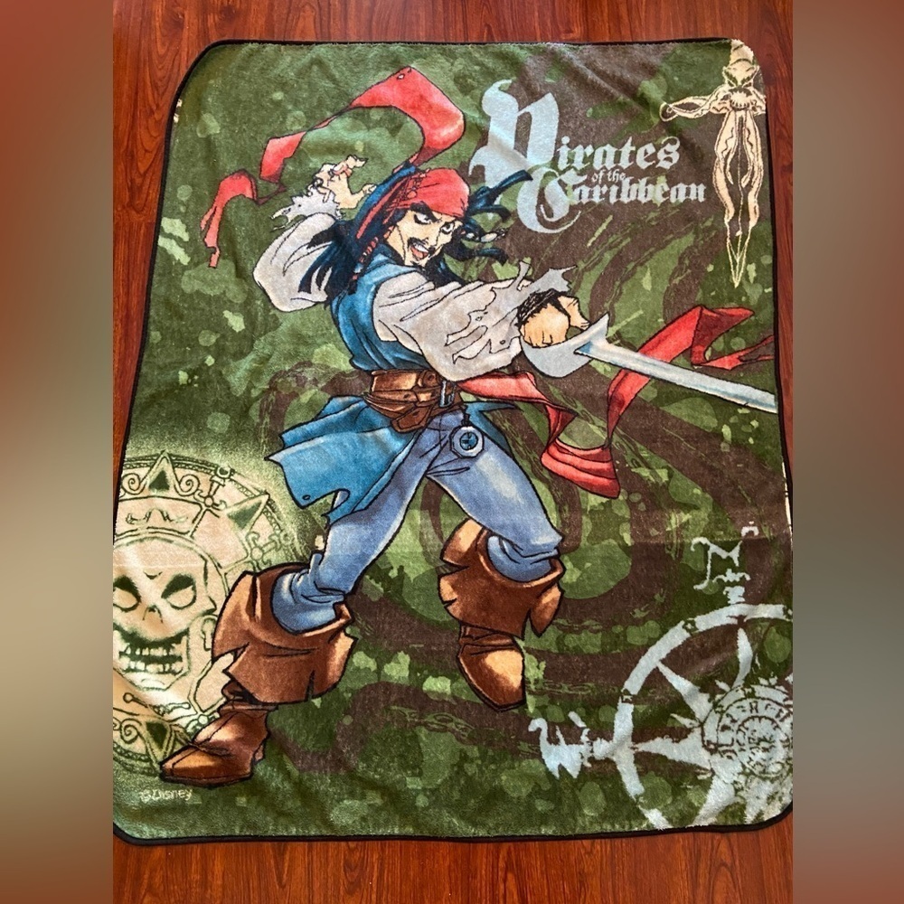 Pirates Of The Caribbean Plush Throw Captain Jack Sparrow w/Sword Disney